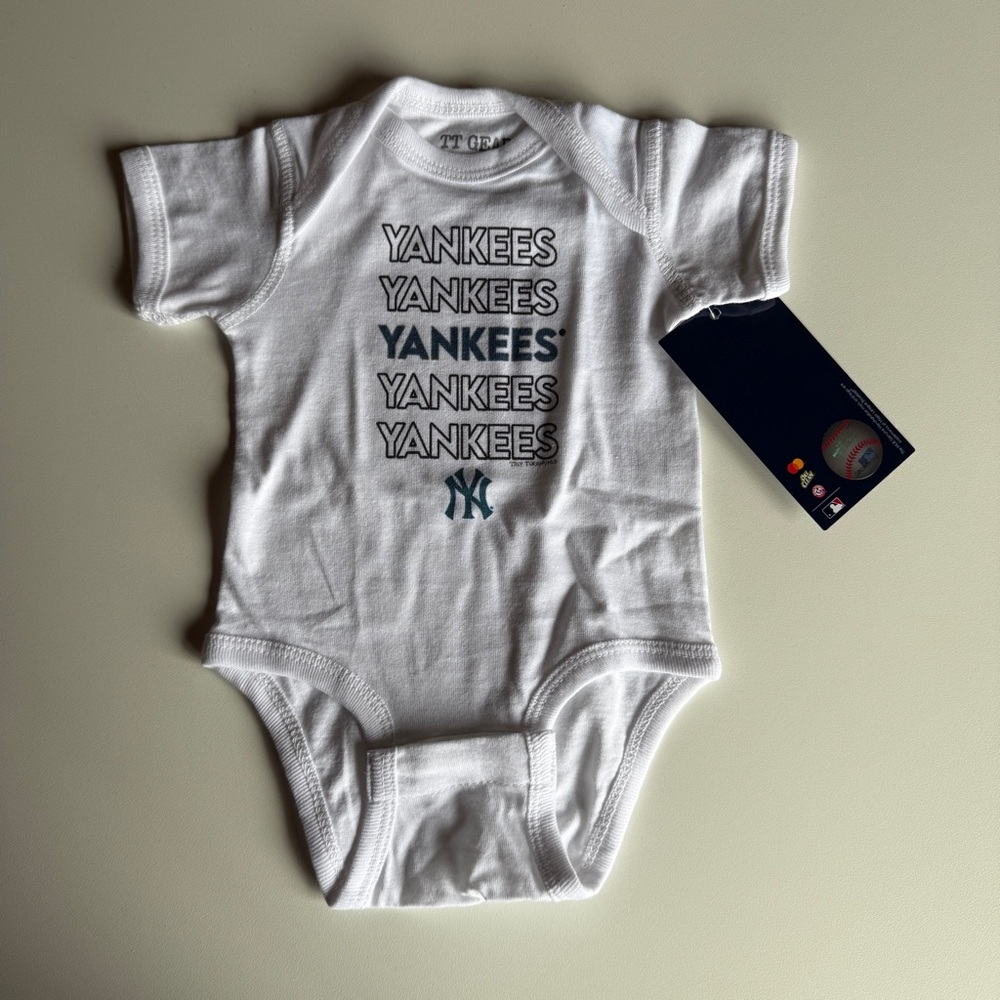 Yankees MLB Tiny Turnip Stacked Bodysuit Baby Onesie